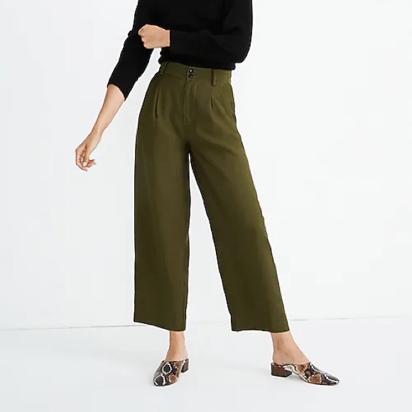 Madewell Pants - Madewell Drapey Pleated Wide Leg Crop Pants